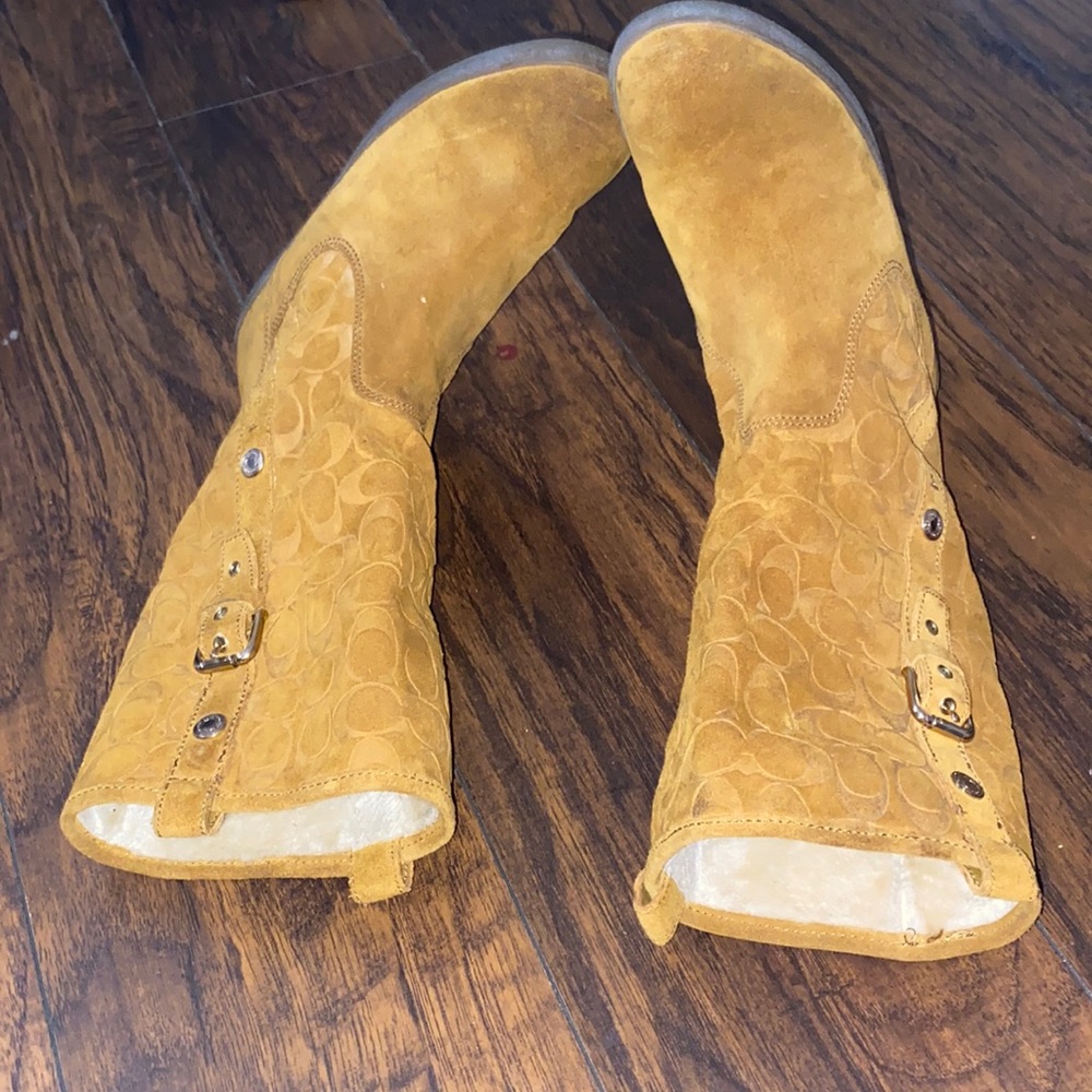 Brown coach boots
